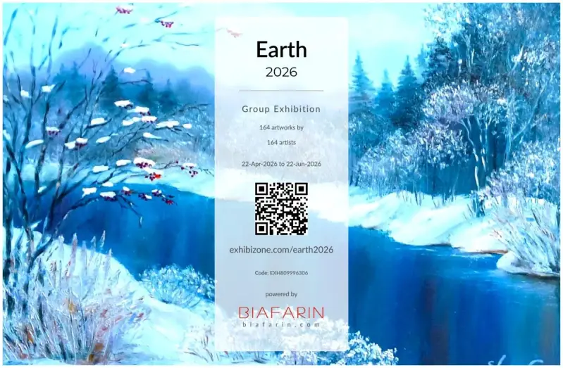 The certificate of participation in juried online exhibition