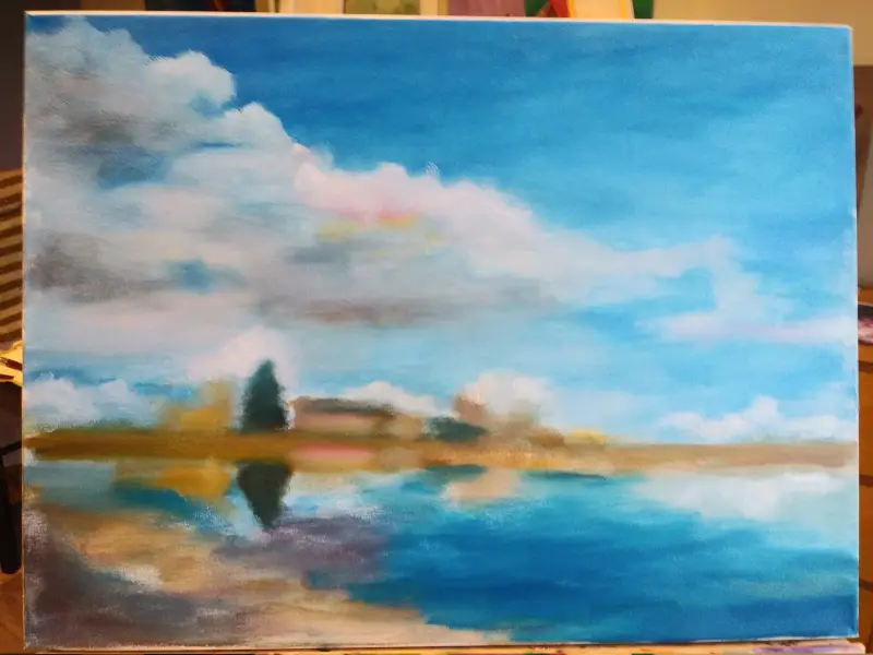 Original oil painting by Elena Gaevskaya. The Painting in  progress.