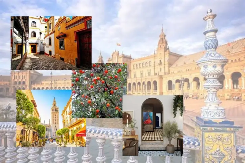 Seville's streets with figurative painting by ElenaG.