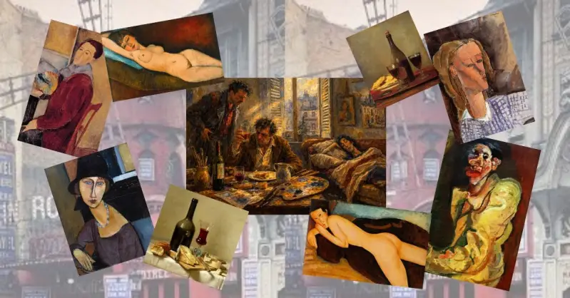 Set against a Montmartre street, evoking memories of the beginning of the XX century in Paris, where  Modigliani, Picasso, and others created their famous artworks.