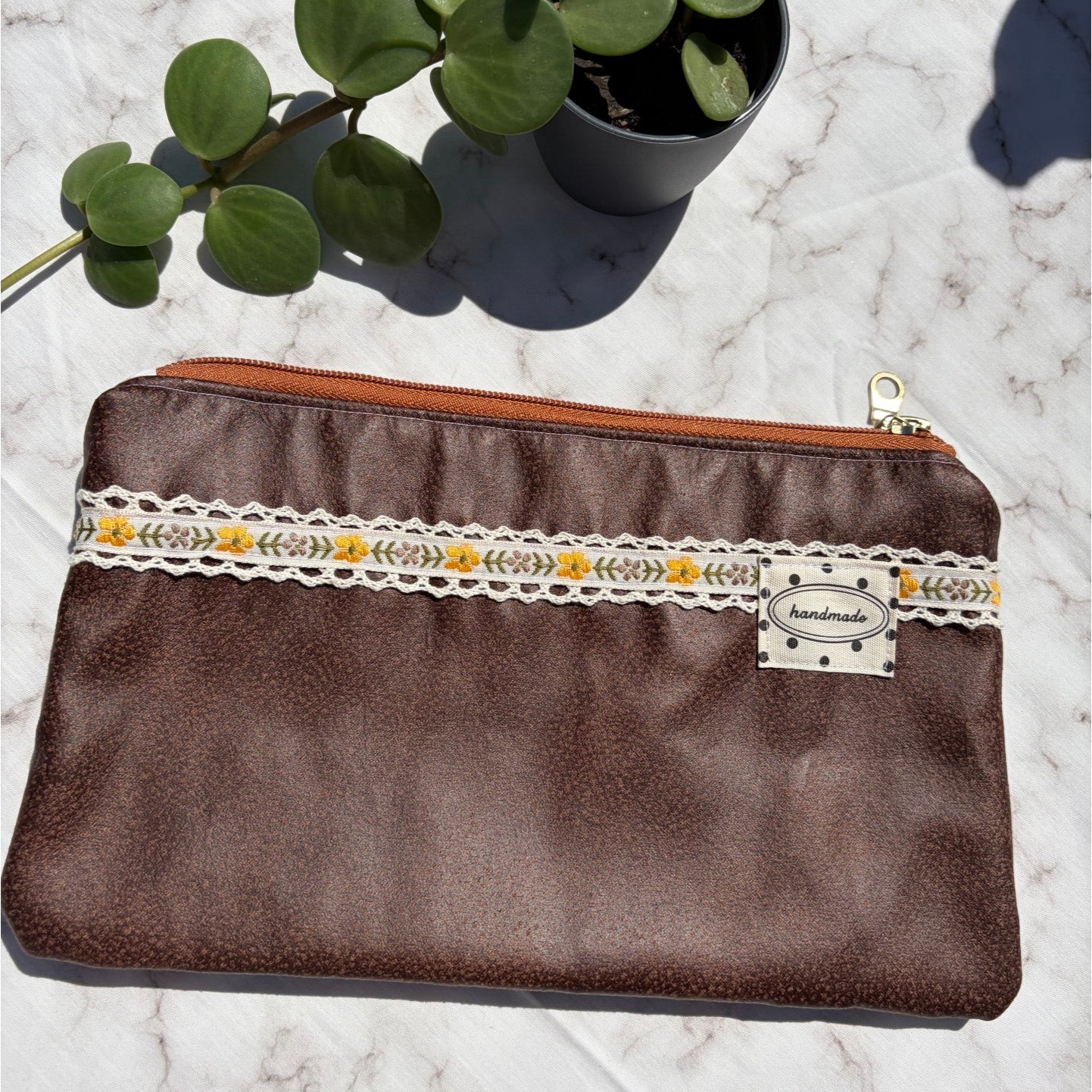 Necessaire lederstyle dunkel