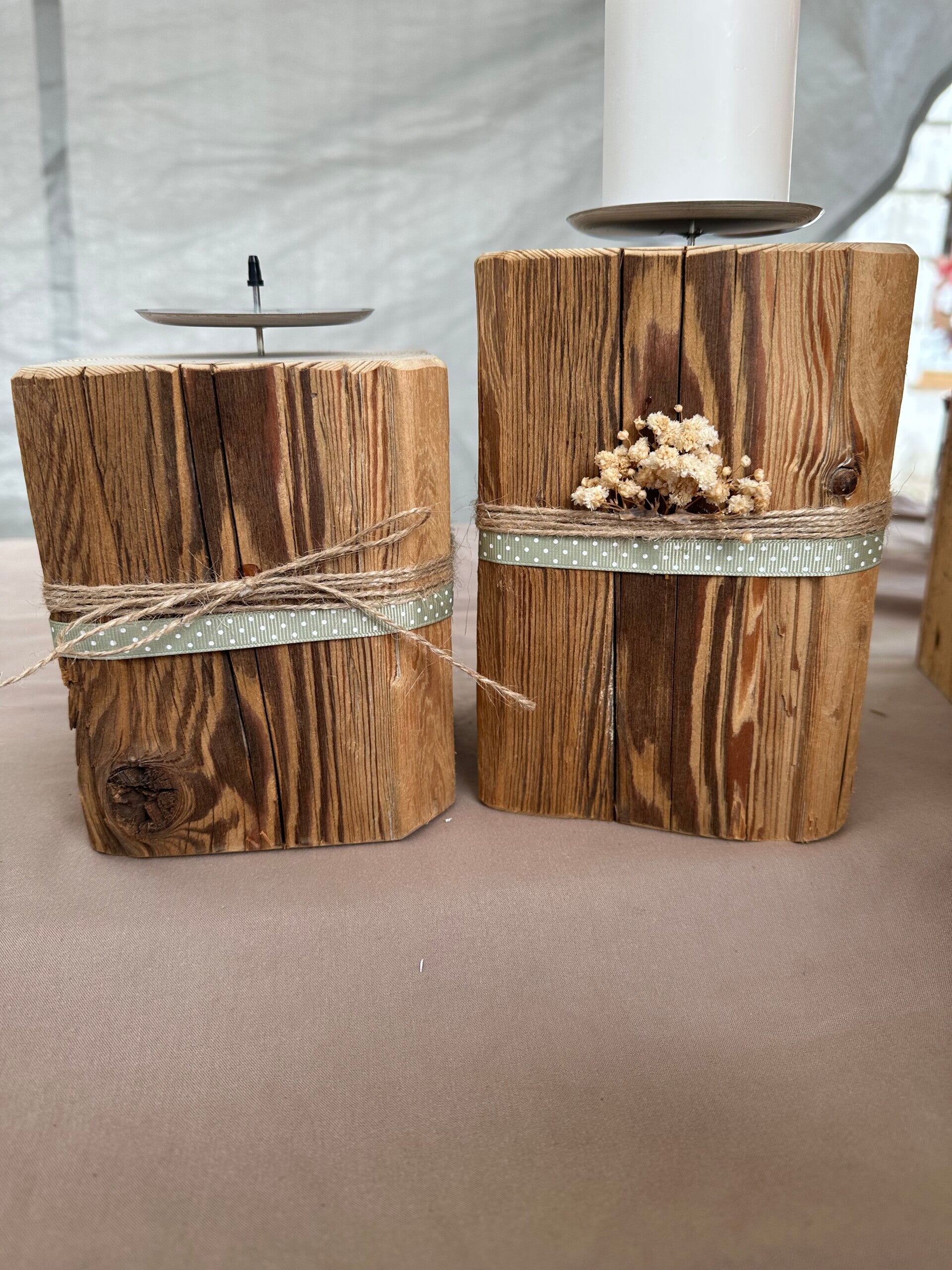 Kerzenständer holz punkte