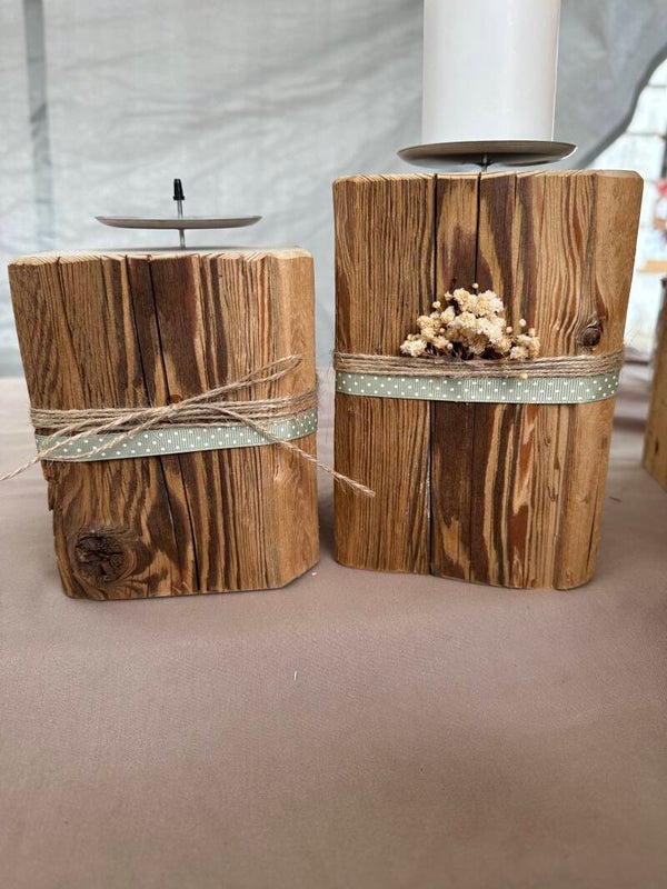 Kerzenständer holz punkte