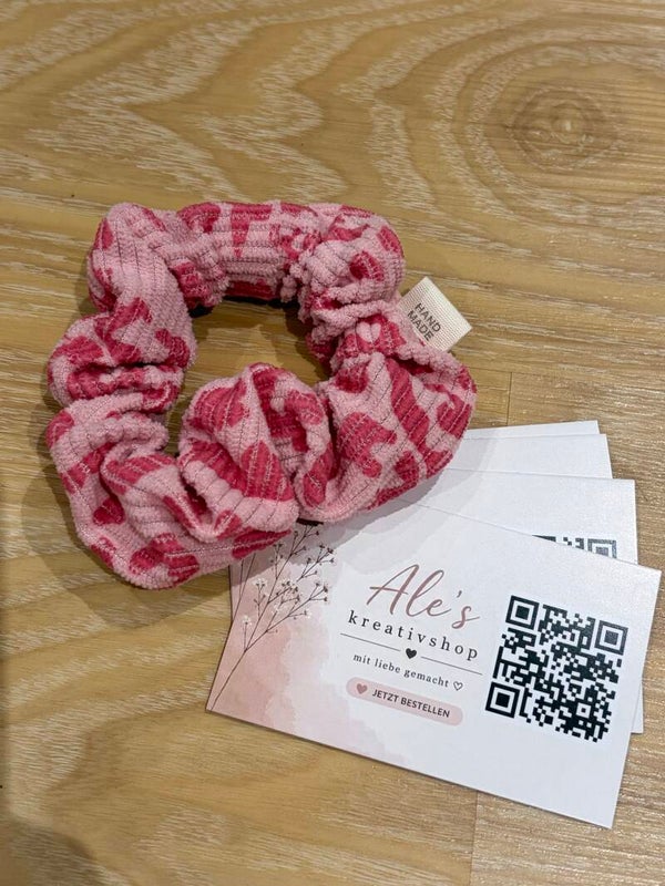 Scrunchie cord rosa leo