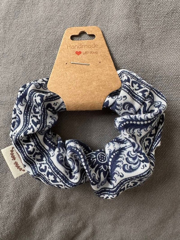 Scrunchie blau/weiss