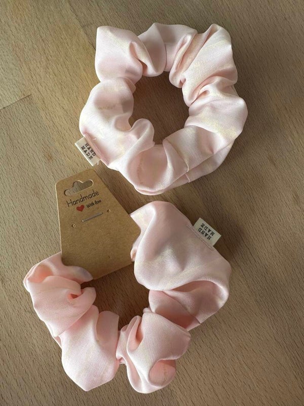 Scrunchie rosa mit streifen gelb