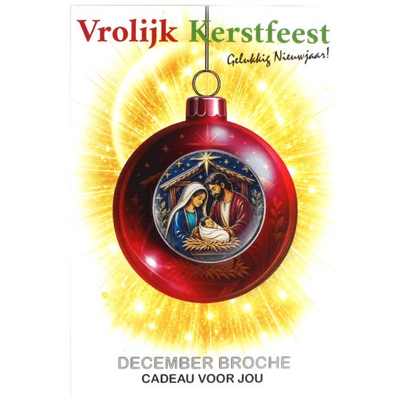 Kerst broche kerststal