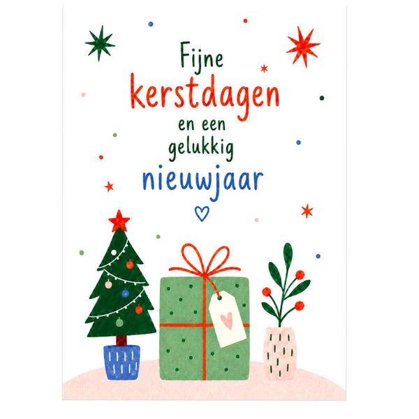 Kerstkaart Fijne kerstdagen en een gelukkig nieuwjaar