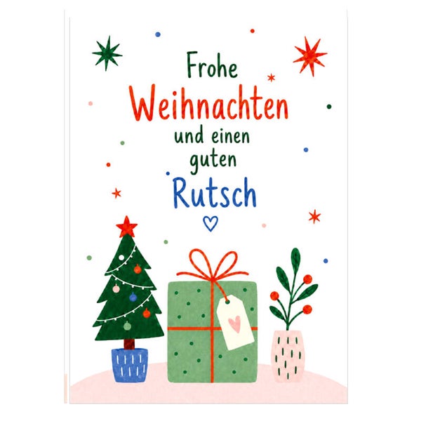 Frohe Weihnachten und einen guten Rutsch Weihnachtskarte