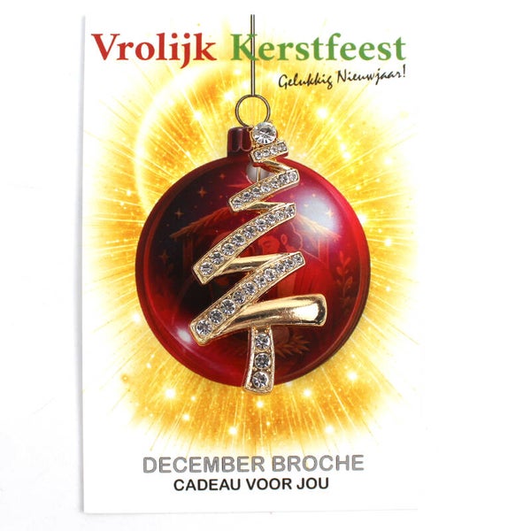 Kerst broche Kerstboom met strass