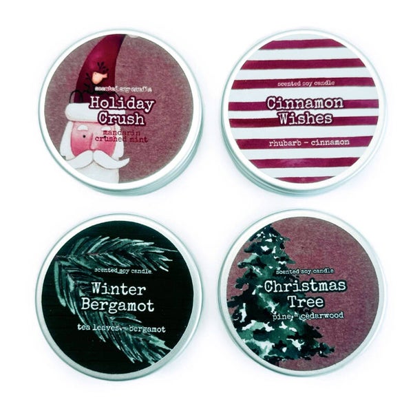 4 kerst geurkaarsen in blik handgemaakt van sojawas limited edition wintergeuren
