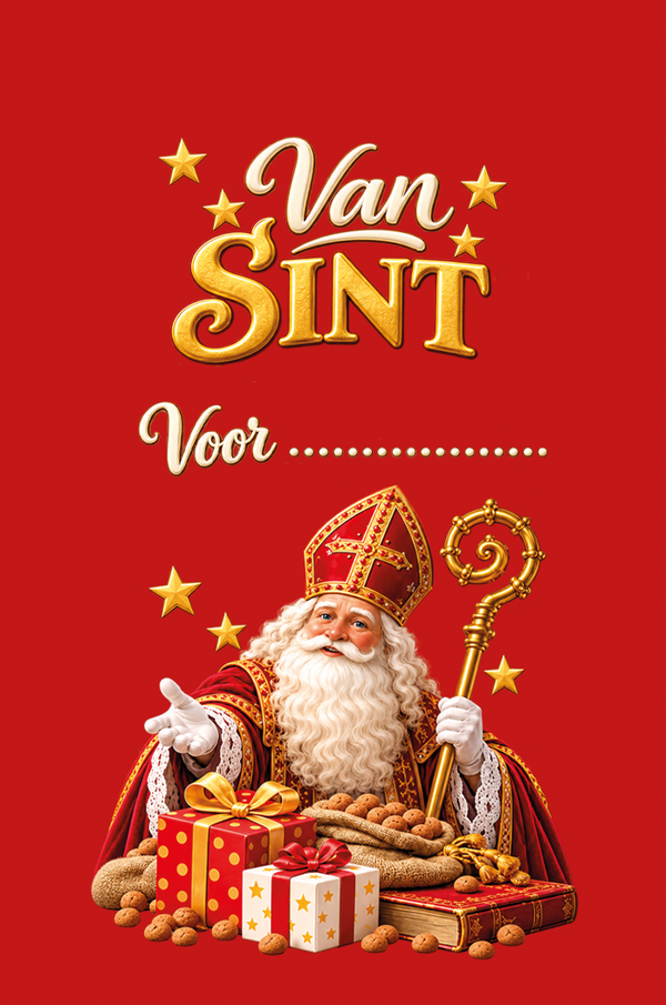 Sinterklaas cadeaulabel Van Sint Voor... set van 10