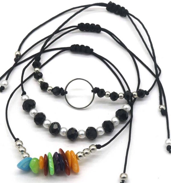 Armbandeset Kralen zwart