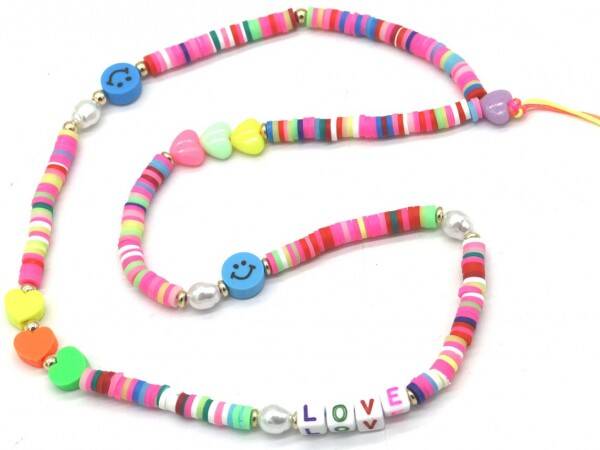 Telefoon Strap met Kralen - Polsbandje voor Telefoon - Love