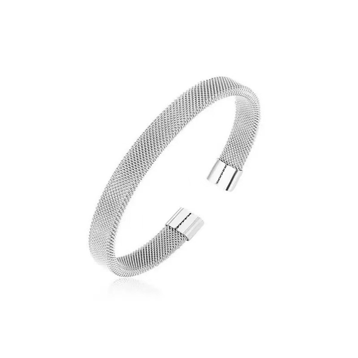 Zilverkleurige bangle met reliëf, moderne stijl - Chirurgisch stalen armband