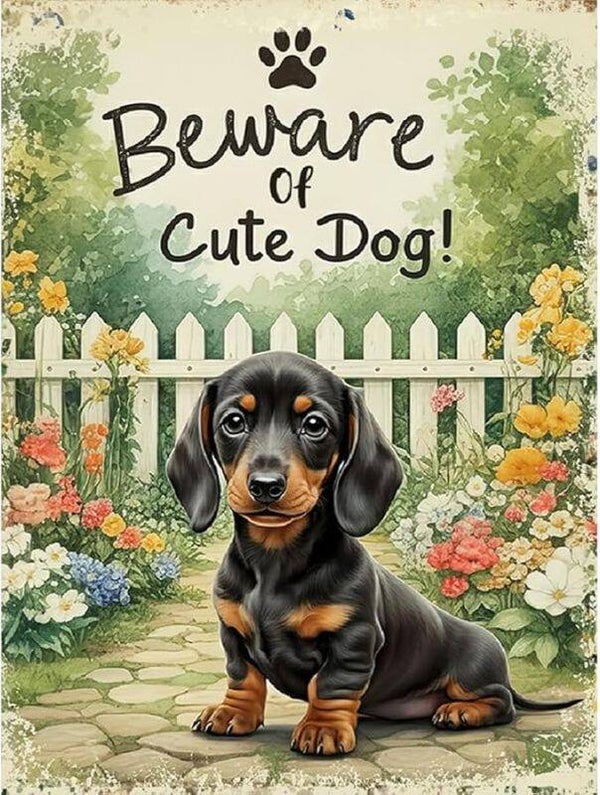 Diamond Painting 'Dog Beware' 40x30