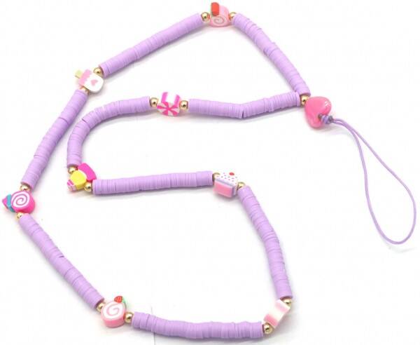 Telefoon Strap met Kralen - Polsbandje voor Telefoon - Toetjes