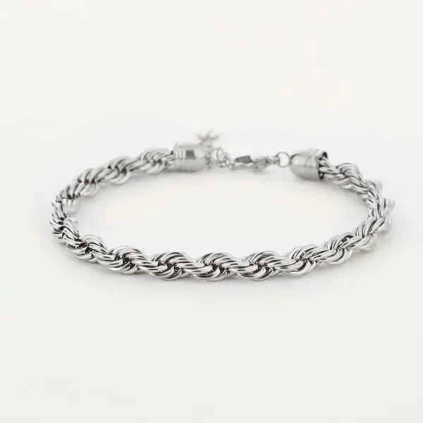 Enkelbandje gedraaid - stainless steel - by Michelle