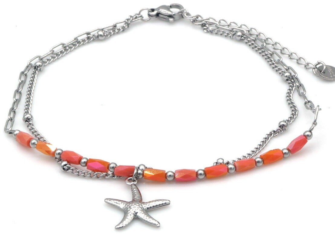 Enkelbandje gelaagd 'Zeester'