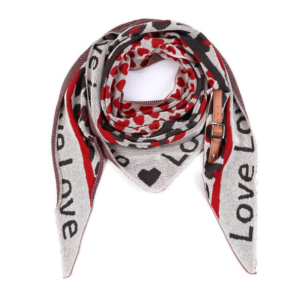 Gebreide Omslagdoek met Love motief