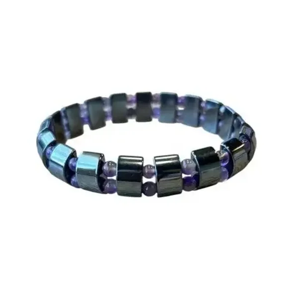 Herenarmband Hematiet en Amethist by Beadsfromnature