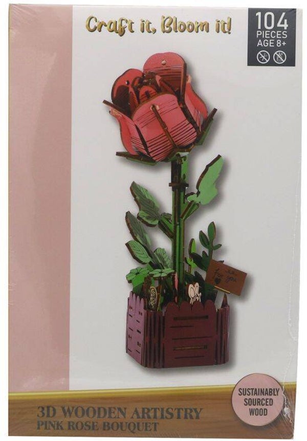 Puzzel 3D Roos Hout