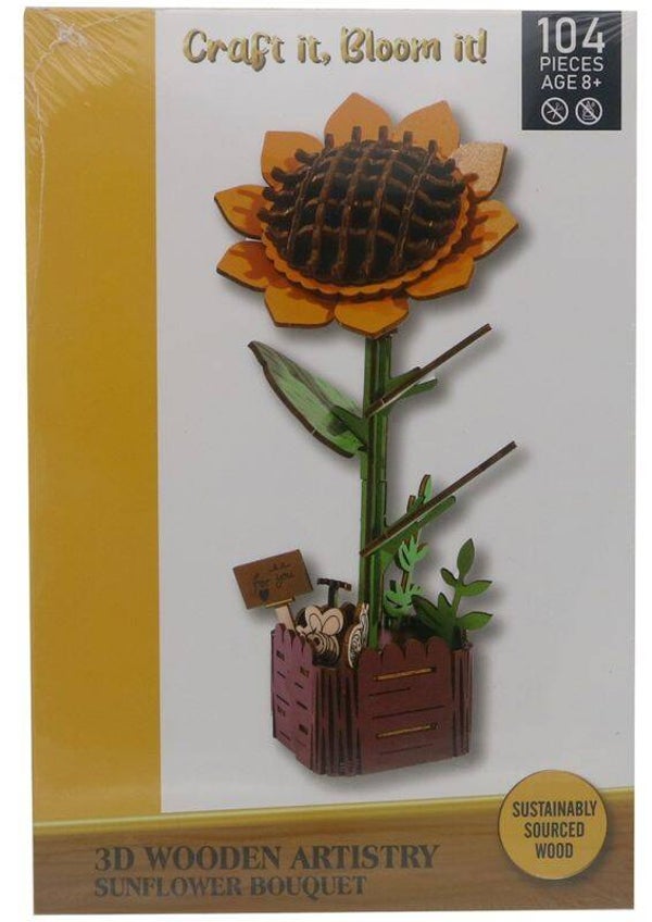 Puzzel 3D Zonnebloem Hout