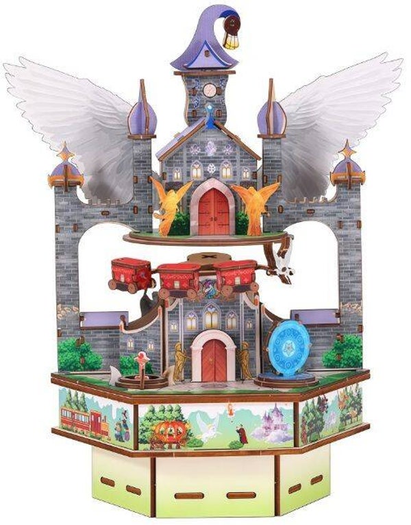 Puzzel 3D Kasteel Hout, Led en Beweging