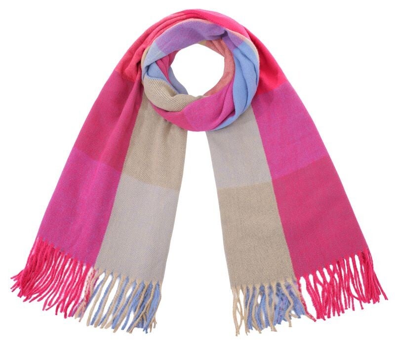 Soft Sjaal beige/fuchsia