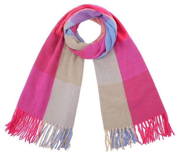 Soft Sjaal beige/fuchsia