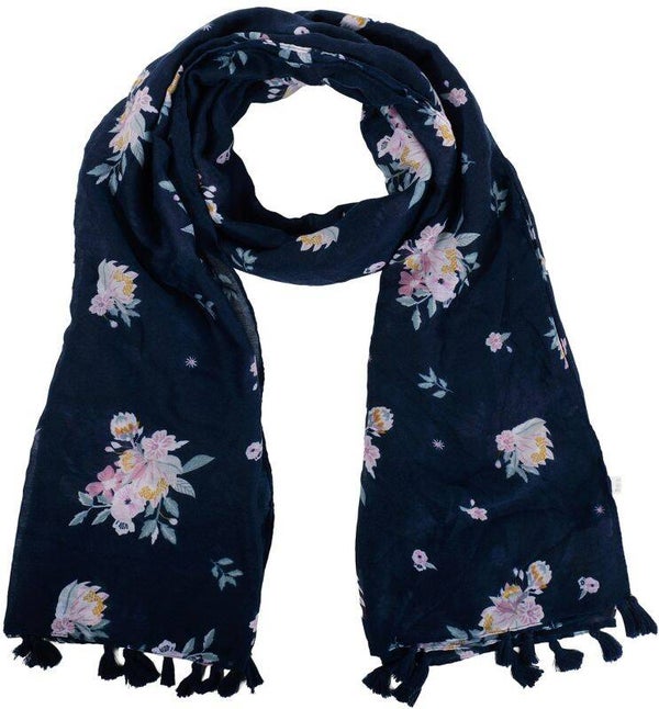 Sjaal bloemen blauw