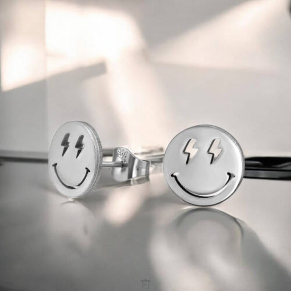 Oorknopjes Smiley RVS