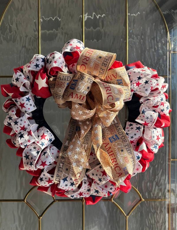 Patriotic Ribbon Wreath