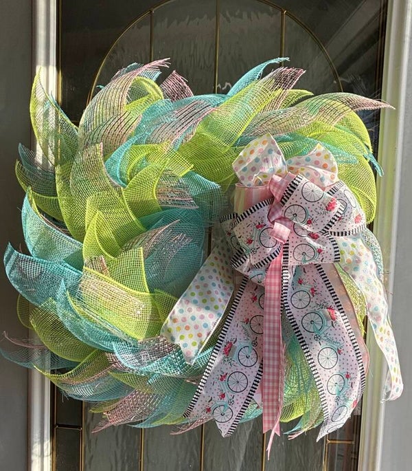 Playful Bicycle Square Wreath