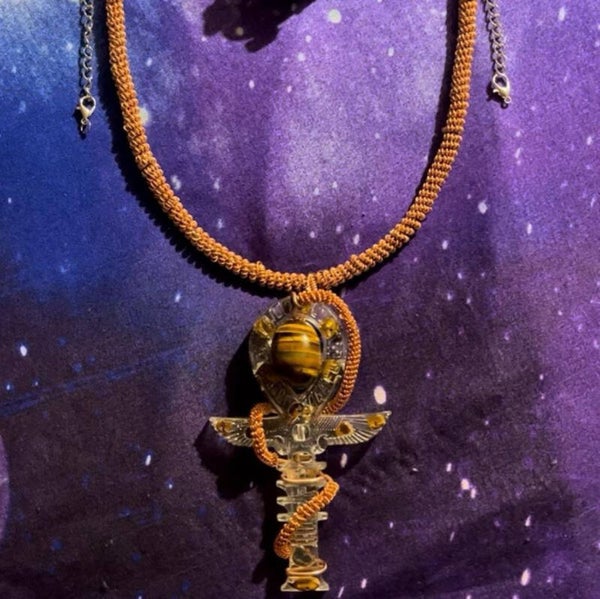 Tigers Eye Ankh Necklace