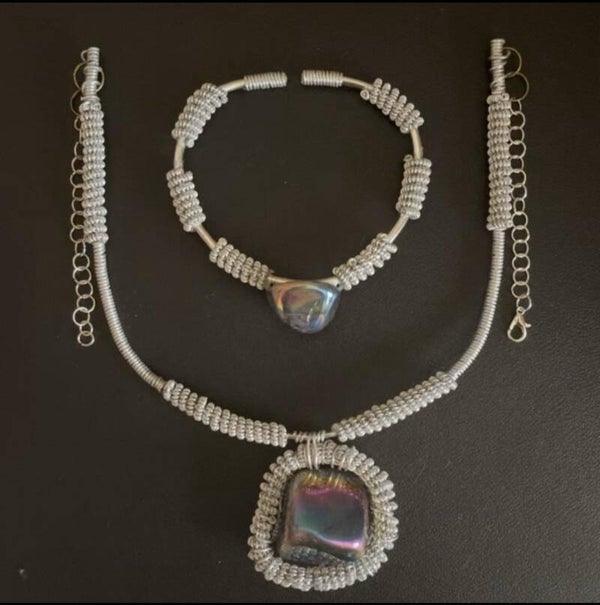 Rainbow Aura Quartz Set