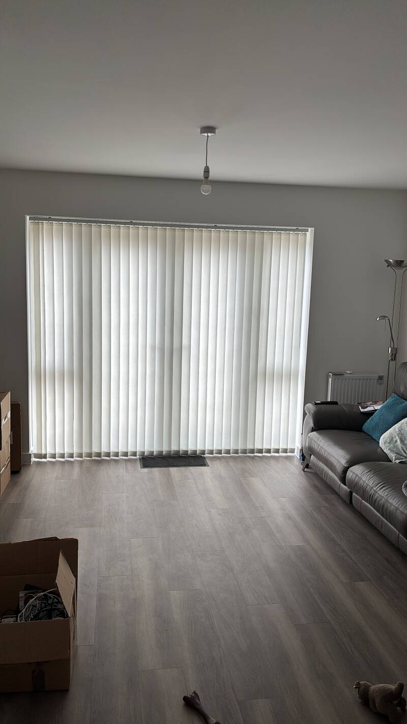 White Vertical Blind fitted in Ramsgate
