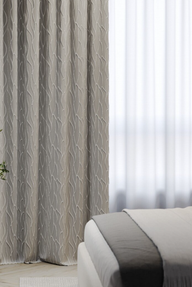 Grey curtains measured and fitted
