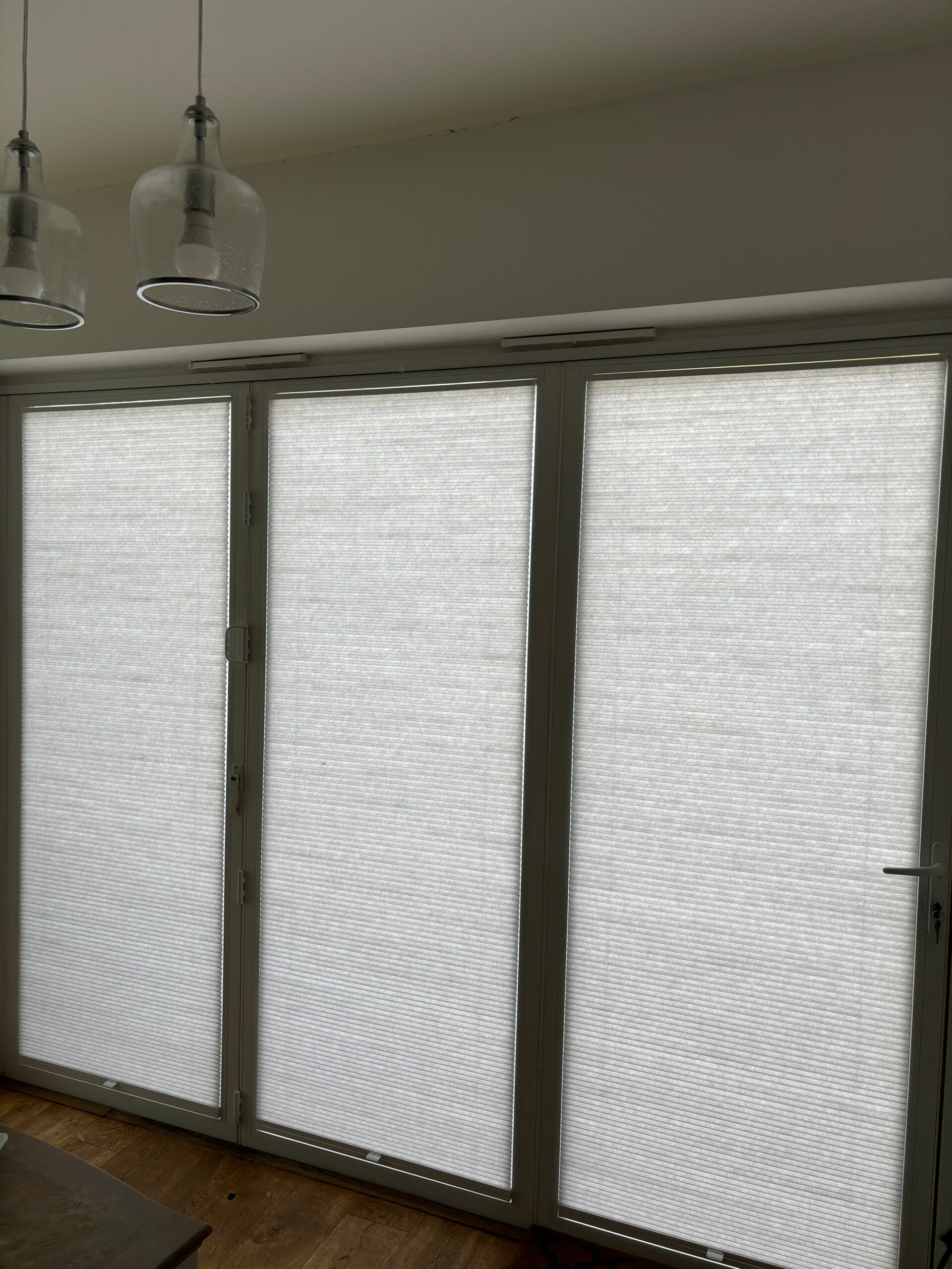 Clic cellular blinds fitted to doors