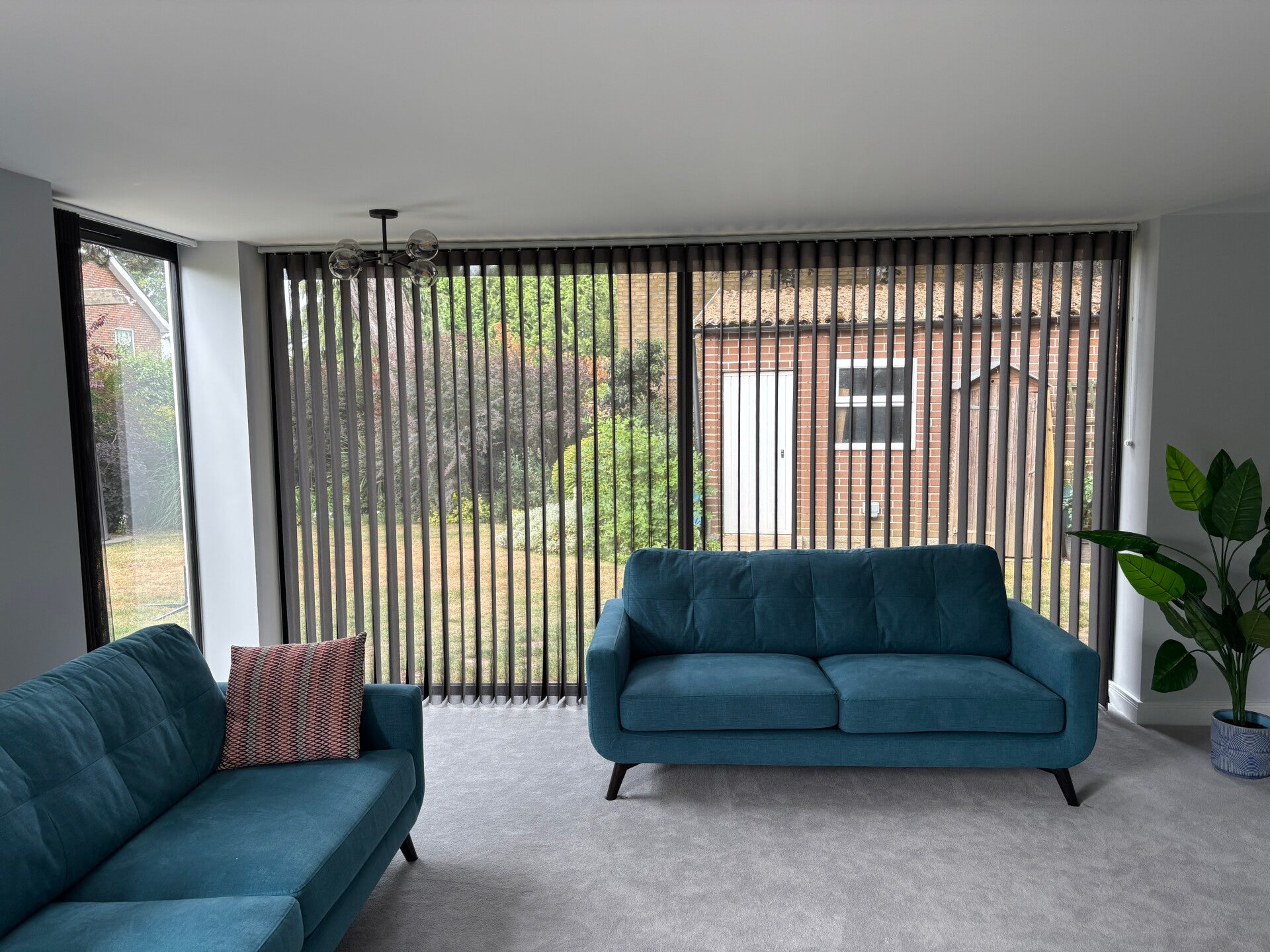 Dark grey allusion blinds including measuring and fitting service in Kent