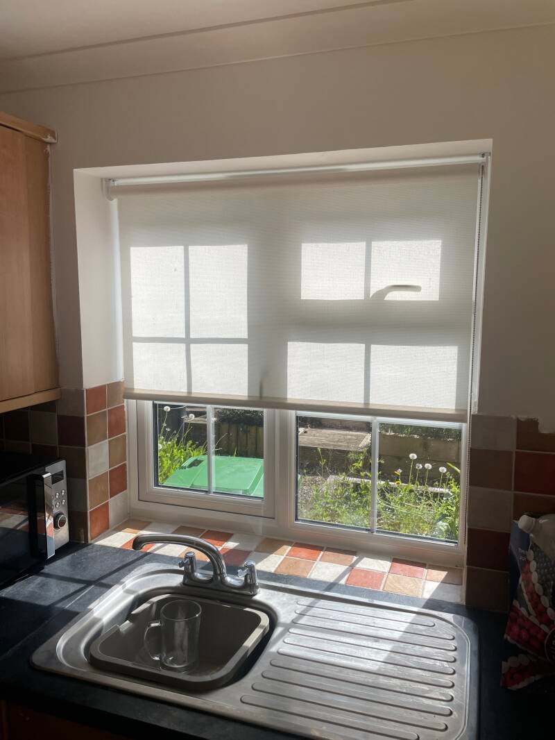 Cream roller blind for Kitchen