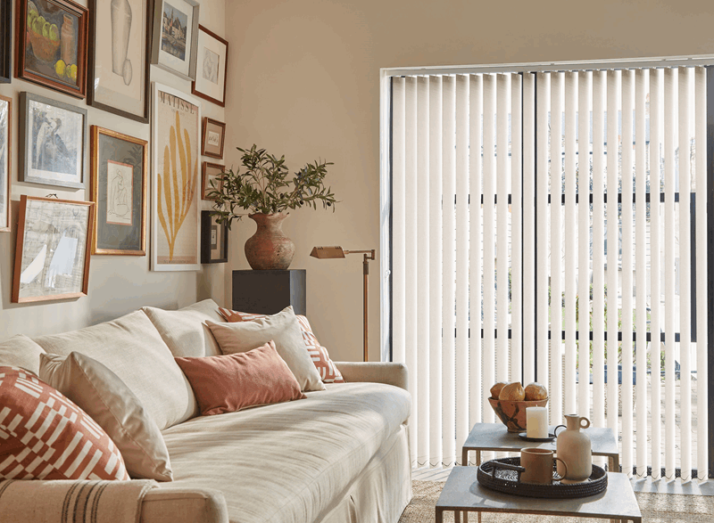 vertical blind on a door area