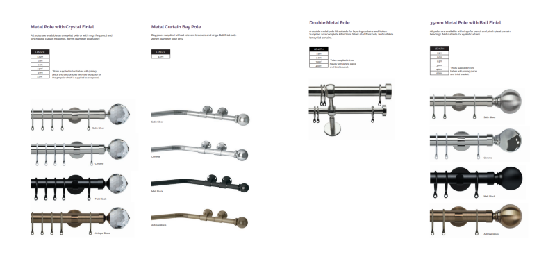 Curtain pole options