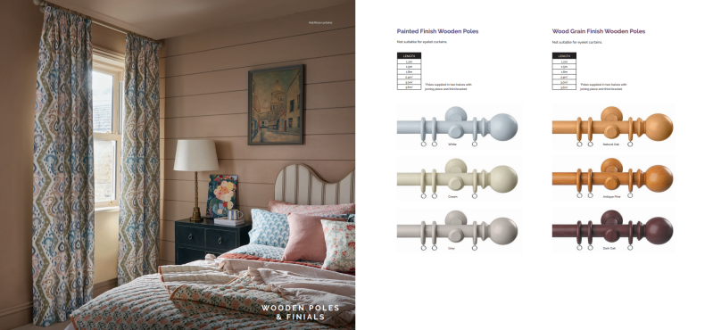 wooden curtain pole options