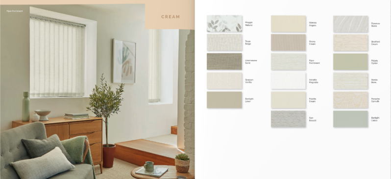 Cream vertical blind collection