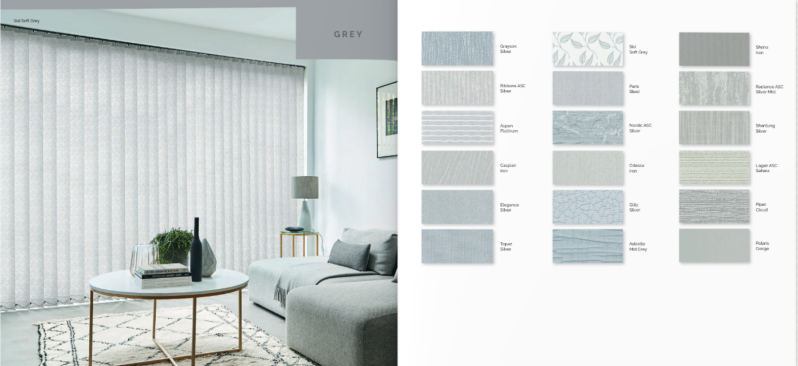 Grey vertical blind collection