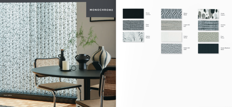 Monochrome vertical blinds collection