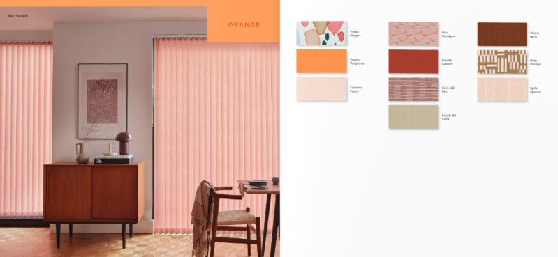 Orange vertical blind collection