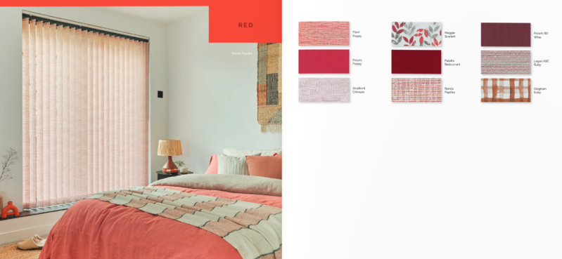 Red vertical blinds collection