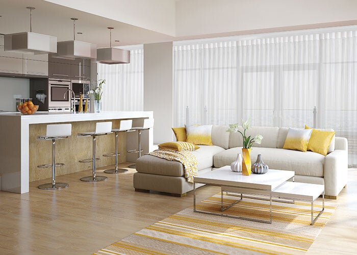 Room shot of allusion blind in white